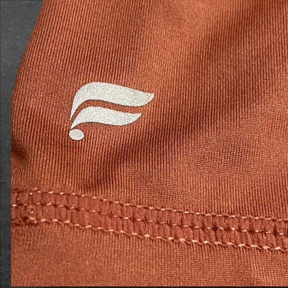 Fabletics Shirt Phoenix Brick Cherry Mocha Mock Neck Athletic Long Sleeve 2X - Picture 9 of 10